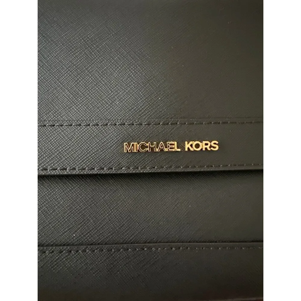 Michael Kors Sallie Crossbody Chain Strap Leather Small Black NWT